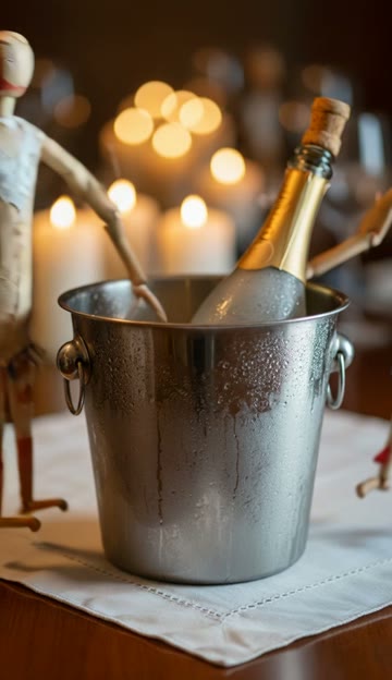 Source frame 14, with wooden figures beside the champagne bucket.