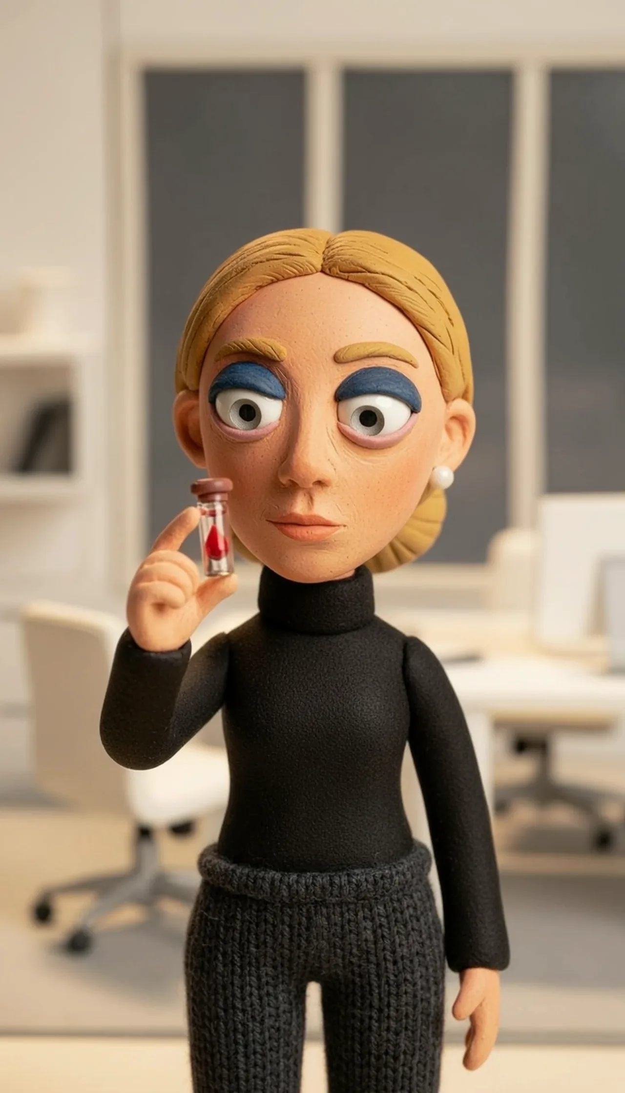 Still from the Sweat AI film about One drop of blood: how Elizabeth Holmes misled Theranos investors, and what KYB would have checked